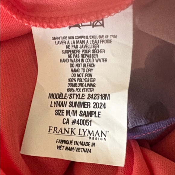 FRANK LYMAN WATERCOLOR FLORAL DRAPED MAXI DRESS, - Picture 9 of 9